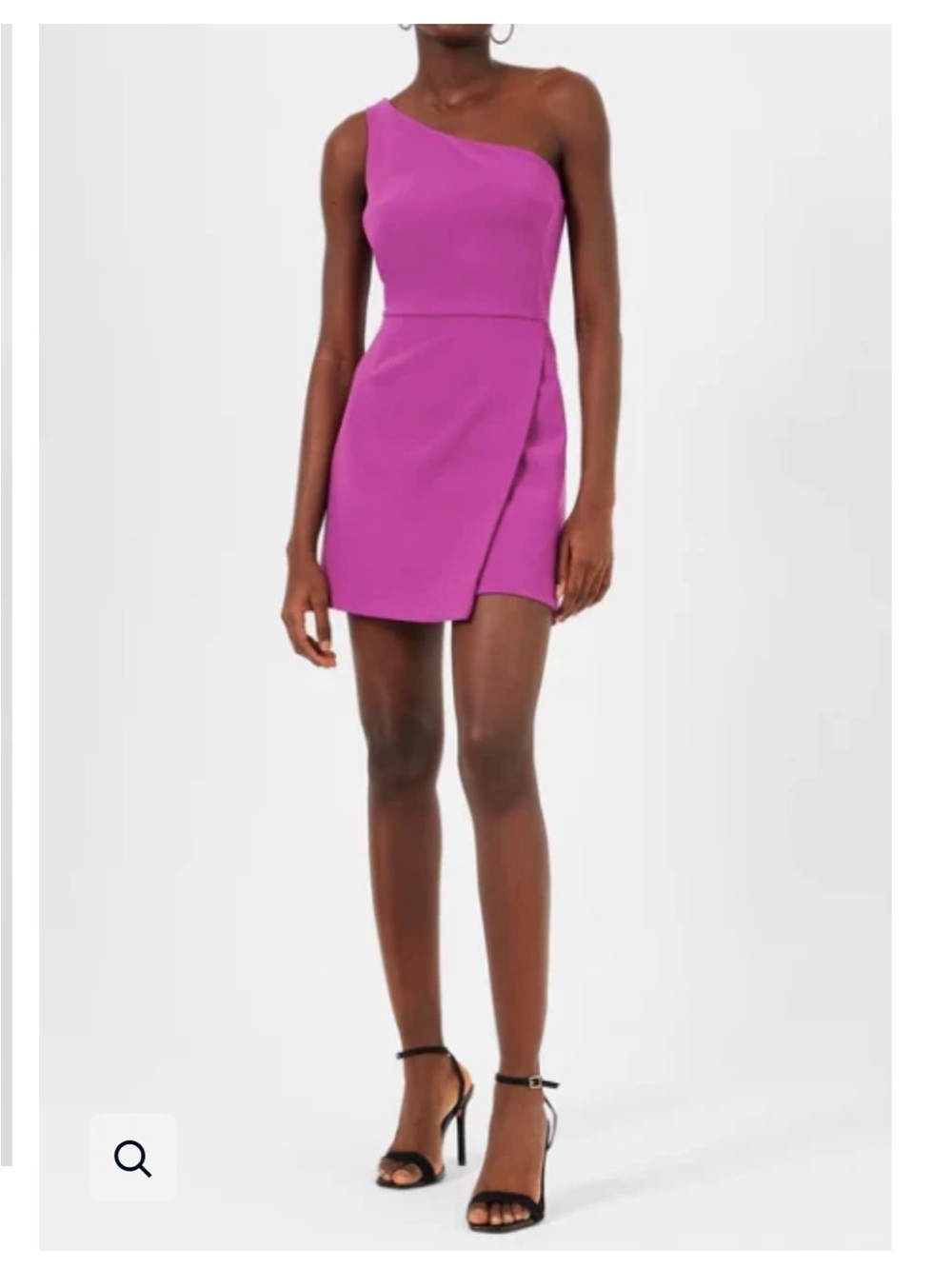 French Connection One-Shoulder Fuchsia Mini Dress